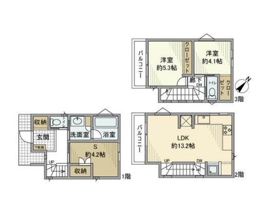 幡ヶ谷戸建の間取り