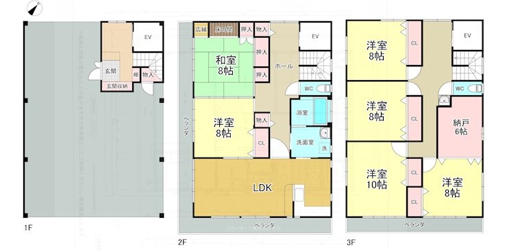 高丘西4丁目戸建ての間取り