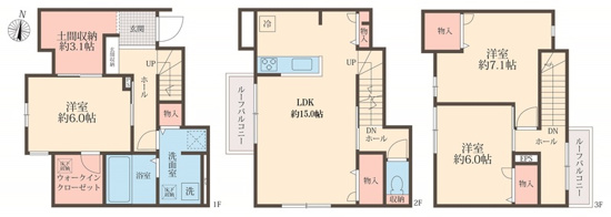 仮)八潮市大原 新築工事の間取り