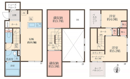  仮）八潮市大原　新築工事の間取り