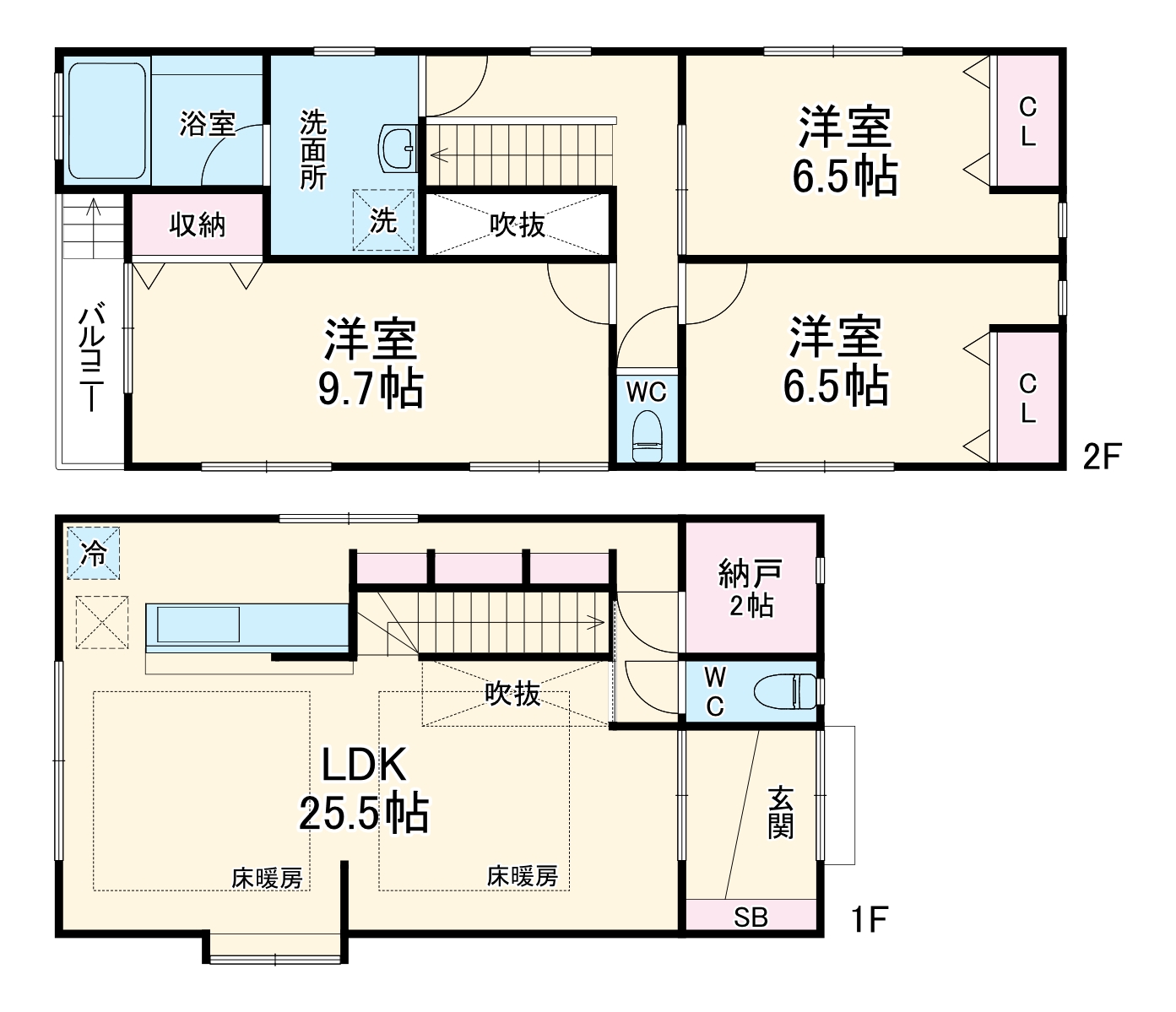 越谷市赤山本町住宅の間取り
