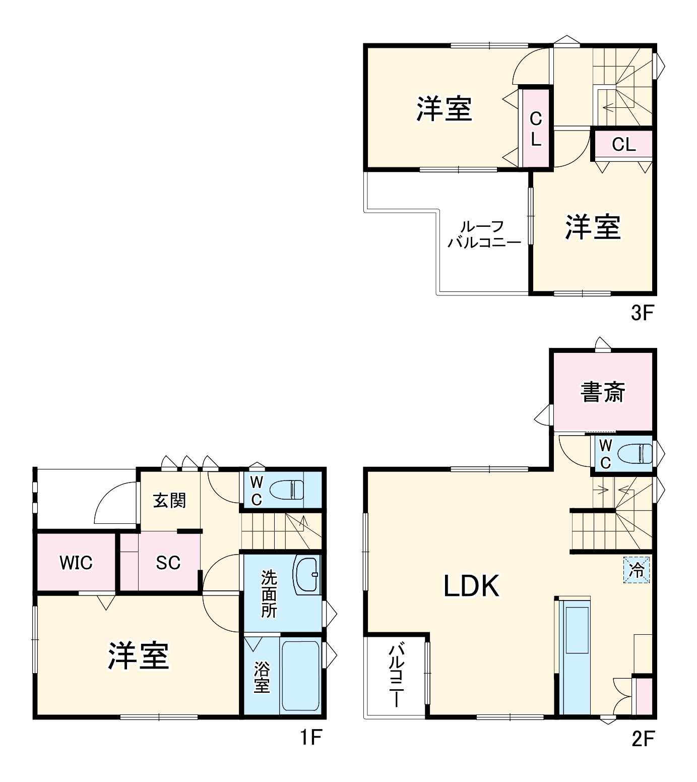 旭町３丁目戸建ての間取り
