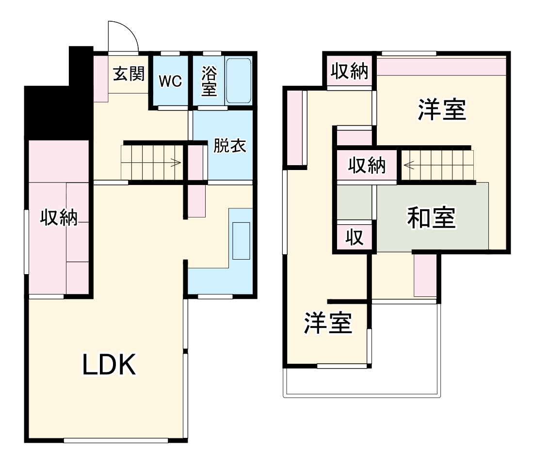 こぶし町貸家の間取り