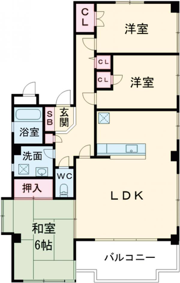 オークス西新の間取り