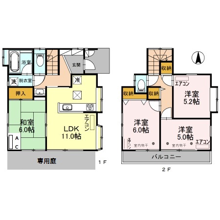 熊谷市石原貸家の間取り