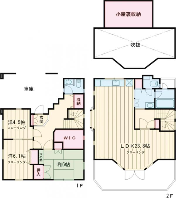 松庵一丁目戸建の間取り