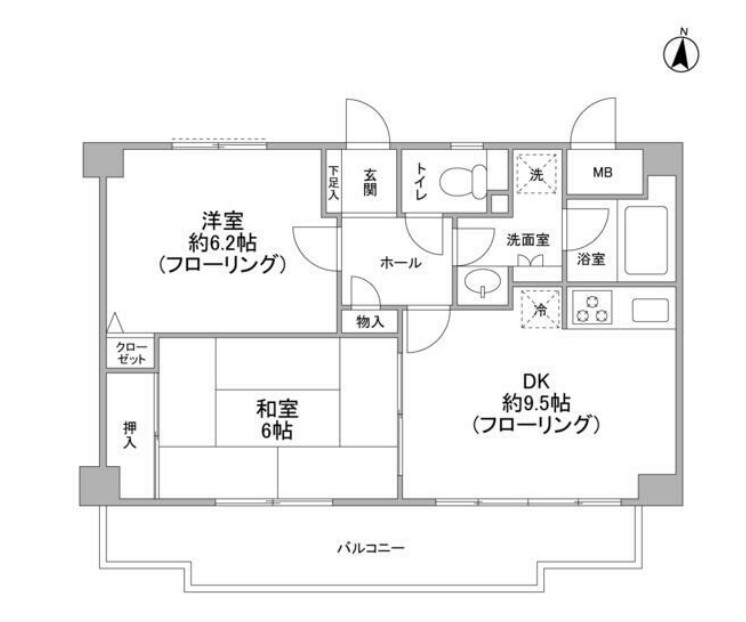 クリフサイド中川の間取り