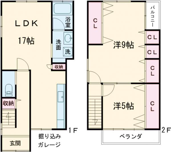 桂久方町貸家の間取り