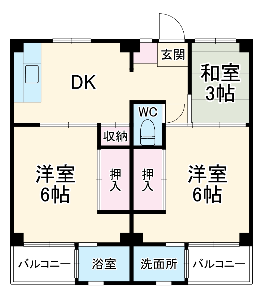 ビレッジハウス鎌倉10号棟の間取り