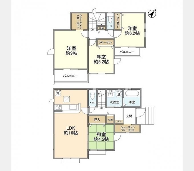 4255入間市扇町屋7期5棟2号棟の間取り