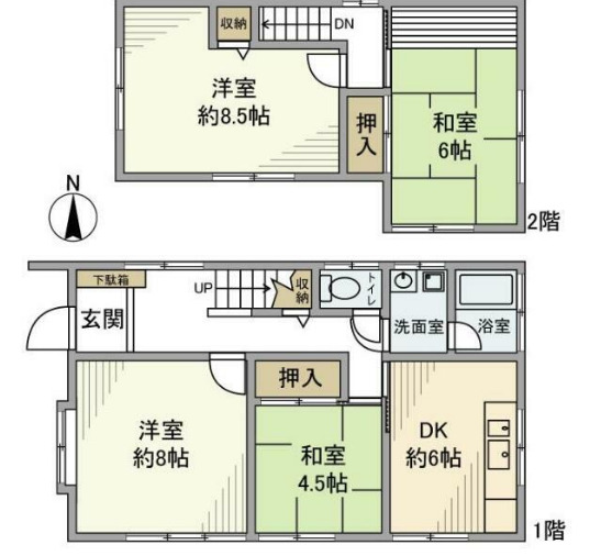 園生町戸建ての間取り