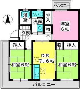 エクセレント下山門２の間取り