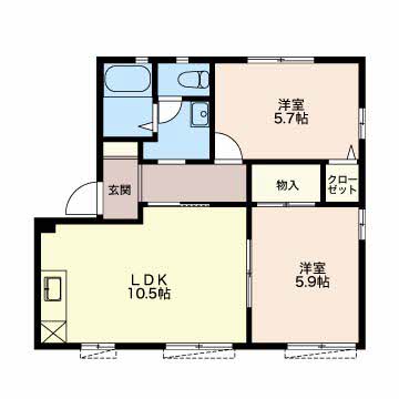 オークスＳ　A棟の間取り