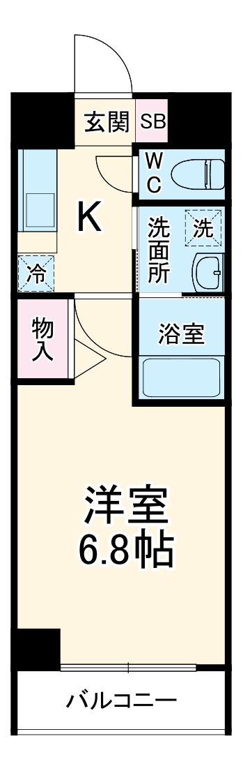 内代町の完工年月(2024年9月)築の賃貸マンションの間取り
