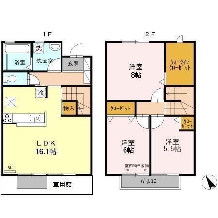 フォンターナ洗心の間取り