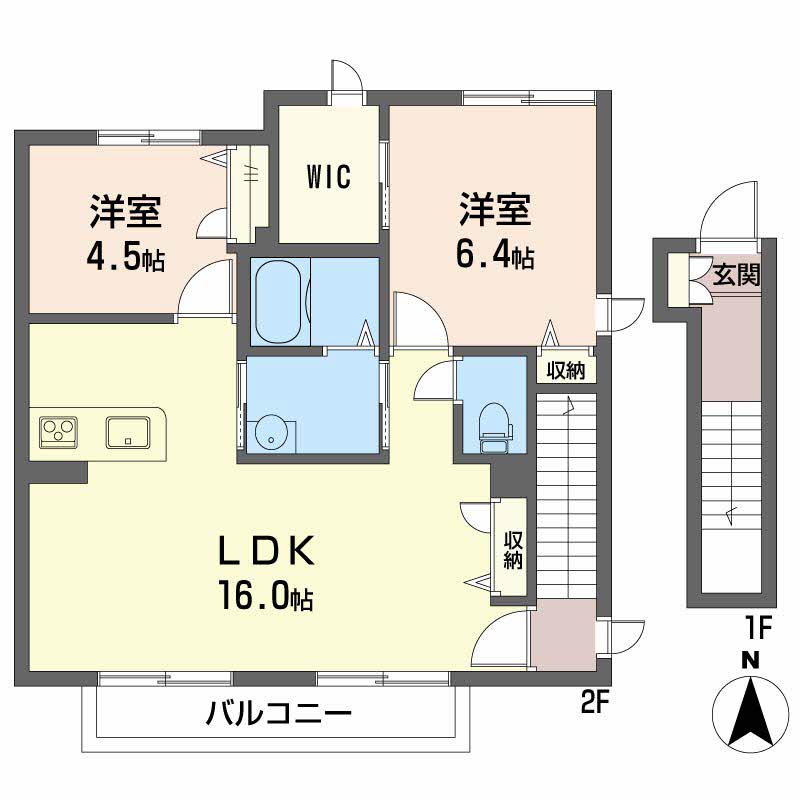 プルメリアＢの間取り