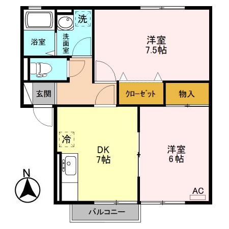 グランエール Bの間取り