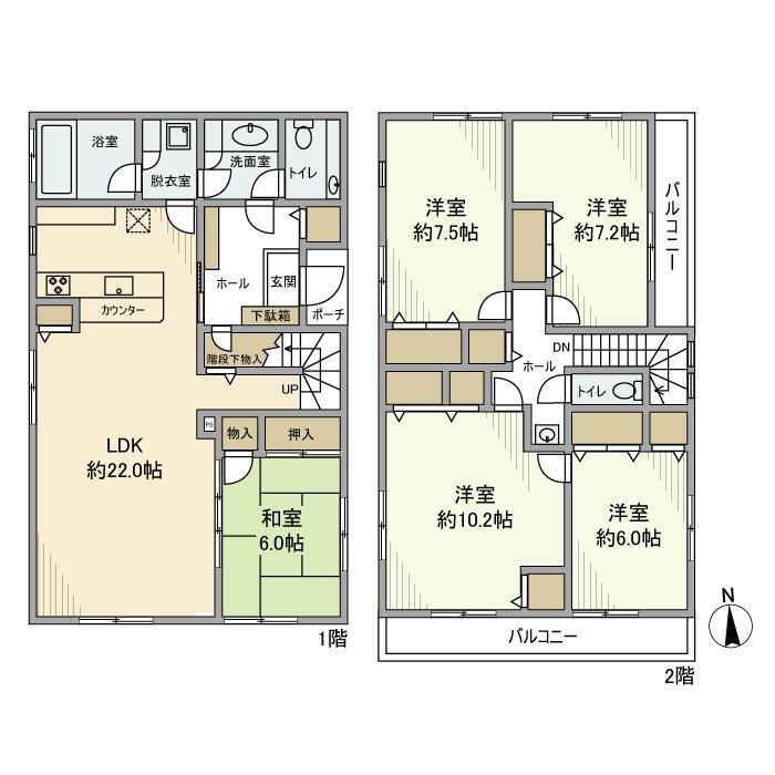 代沢の完工年月(2014年7月)築の賃貸一戸建ての間取り