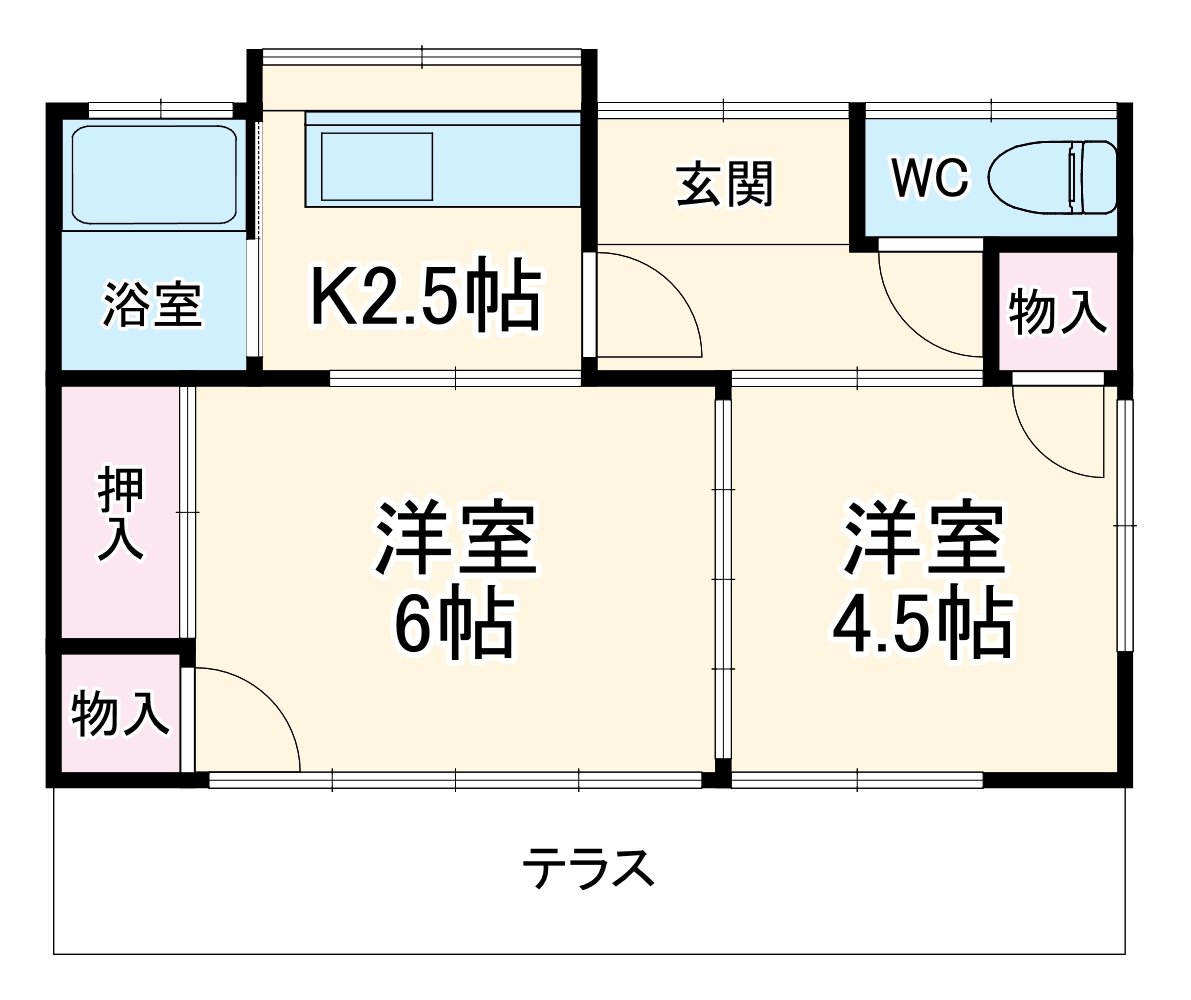中原貸家の間取り