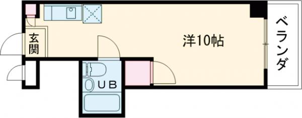 高松町の完工年月(1988年4月)築の賃貸マンションの間取り