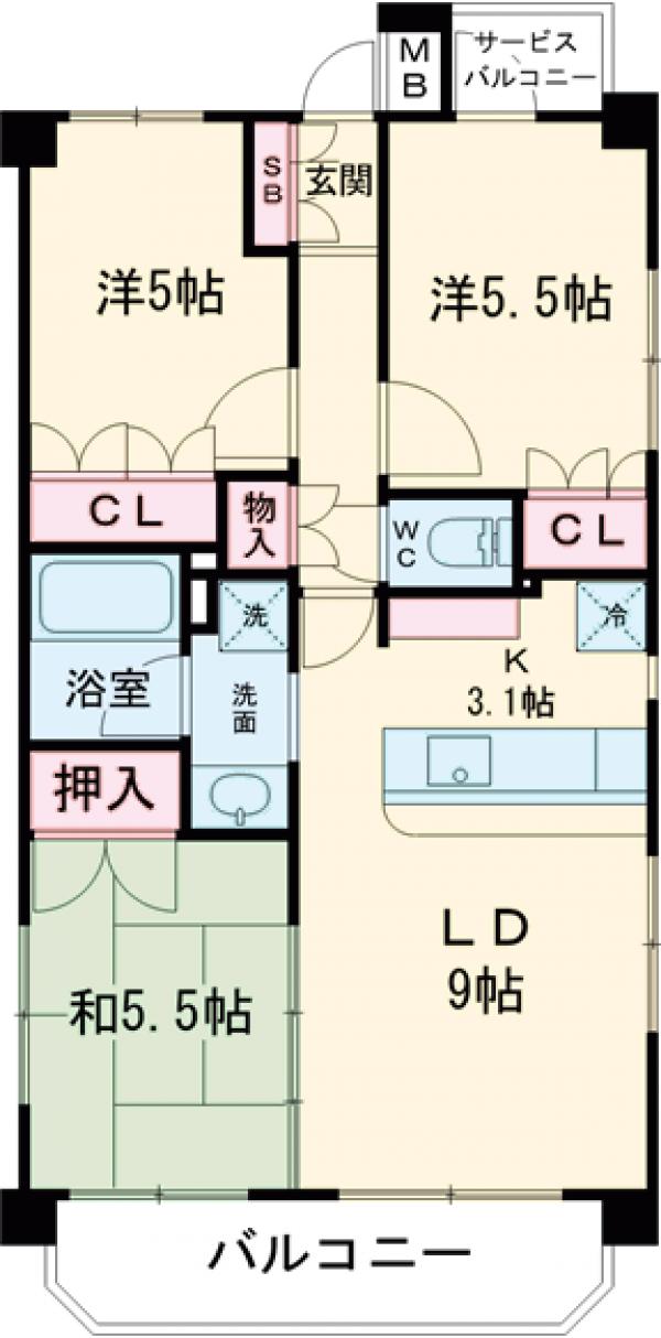 サンクレイドル立川錦町弐番館の間取り
