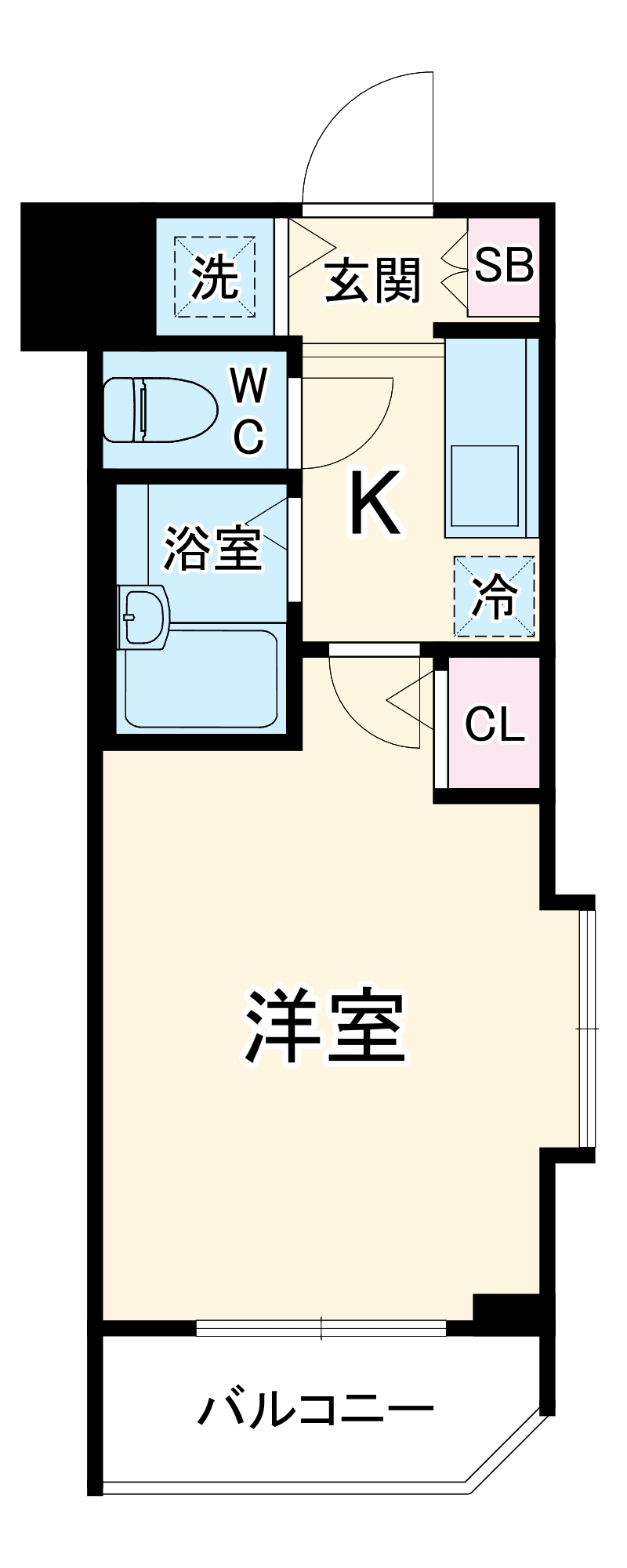 松見町の完工年月(2008年2月)築の賃貸マンションの間取り