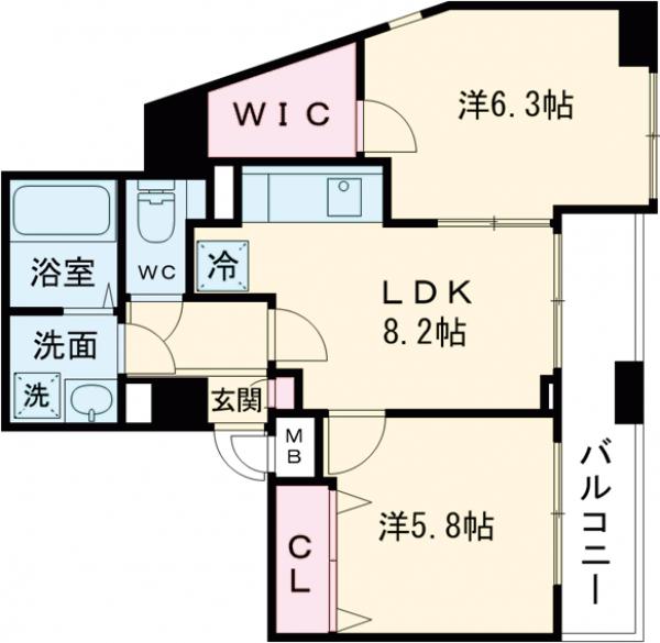 亀戸の完工年月(2003年5月)築の賃貸マンションの間取り