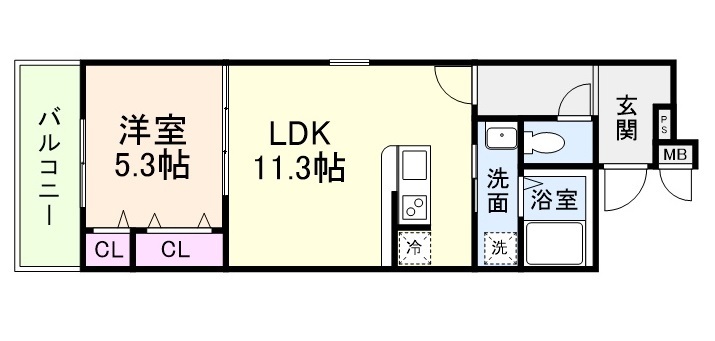 フジパレス レーヴⅡ番館の間取り