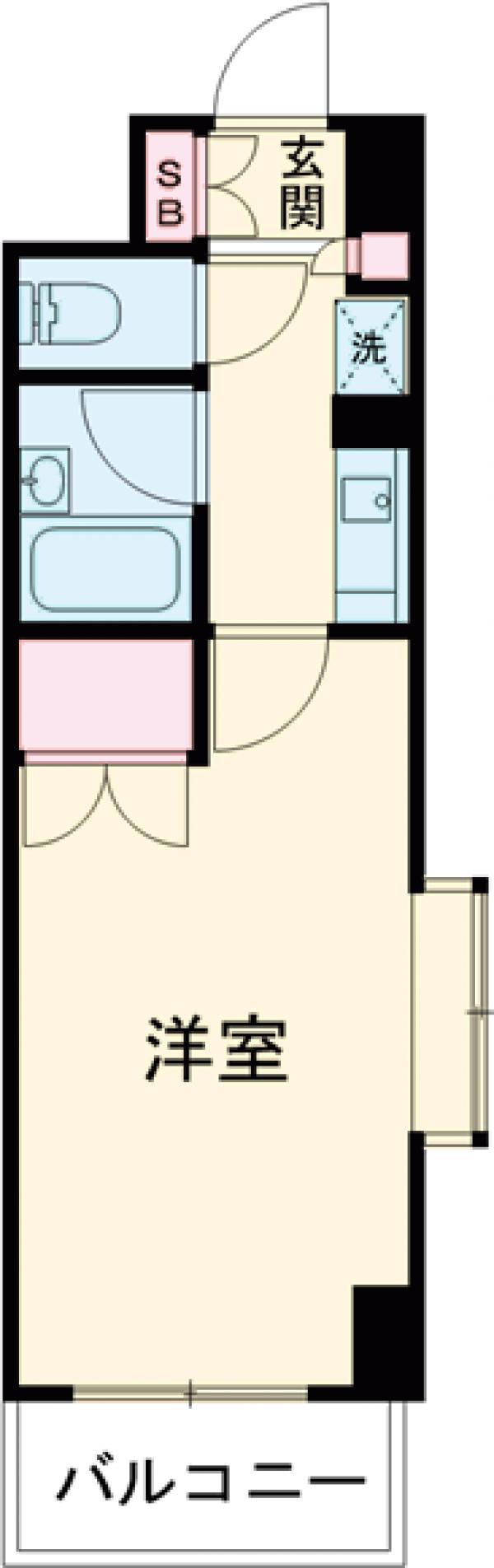 桜台の完工年月(1996年10月)築の賃貸マンションの間取り
