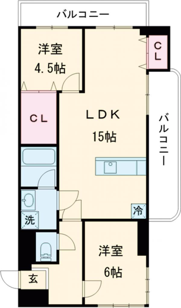 ＮＡＲＡＢＵ六番館の間取り