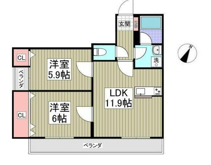 藤沢市石川5丁目アパートの間取り