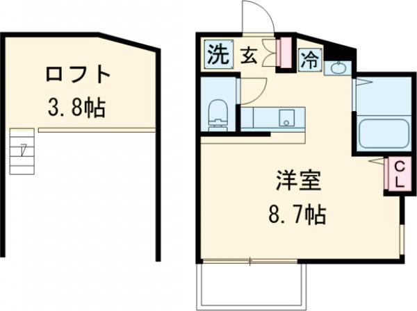 サンシエ祐天寺の間取り