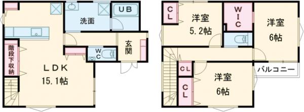 筥松１丁目新築戸建の間取り