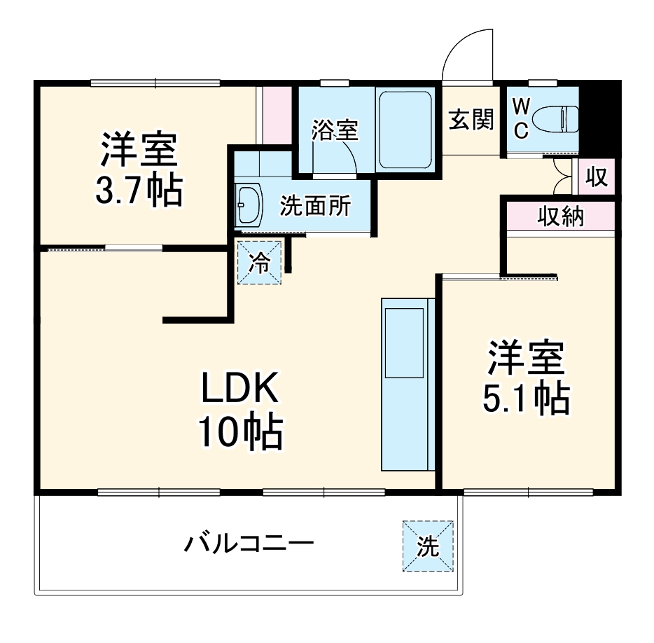 汐見台団地1410号棟の間取り