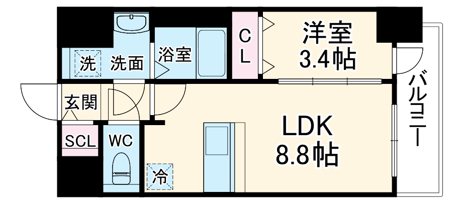 プレサンスTHE新栄の間取り