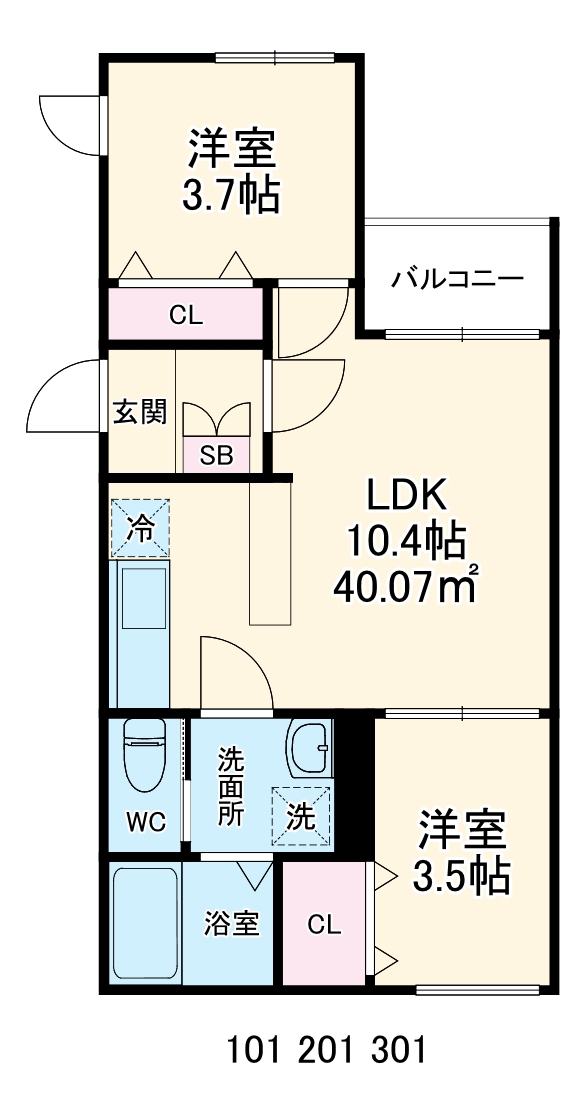 フィーカおださがの間取り