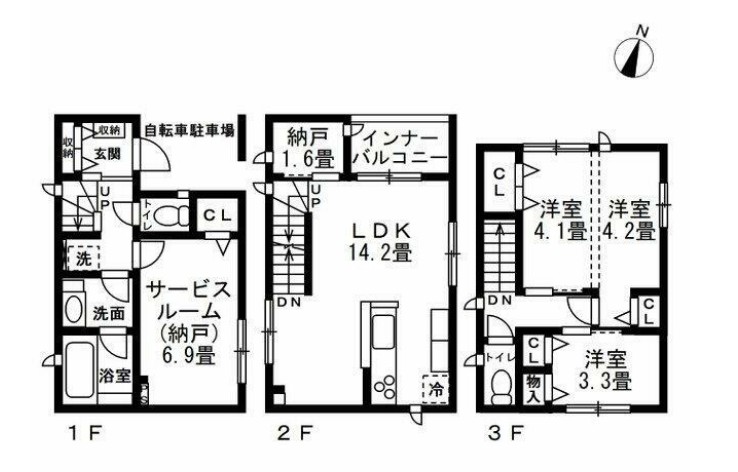 川崎市川崎区日進町戸建の間取り