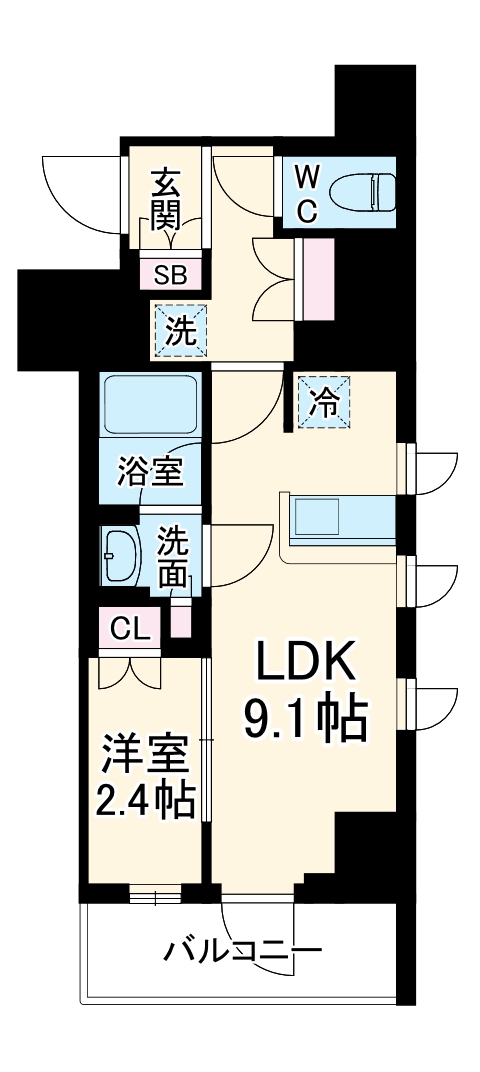 パークアクシス横浜阪東橋の間取り