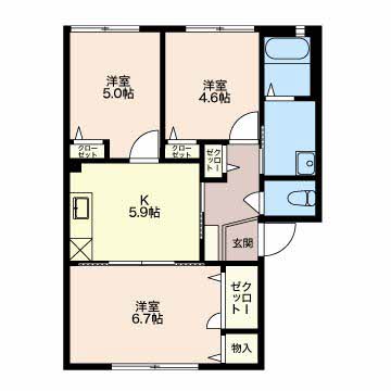 シュライン宮西Aの間取り