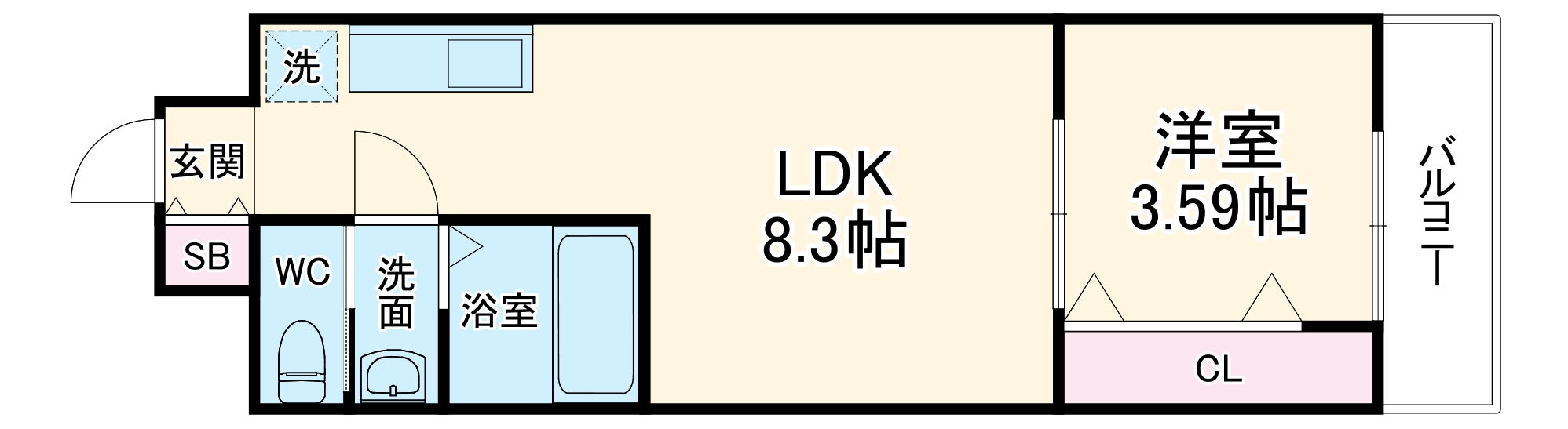 Monotone弁天町の間取り