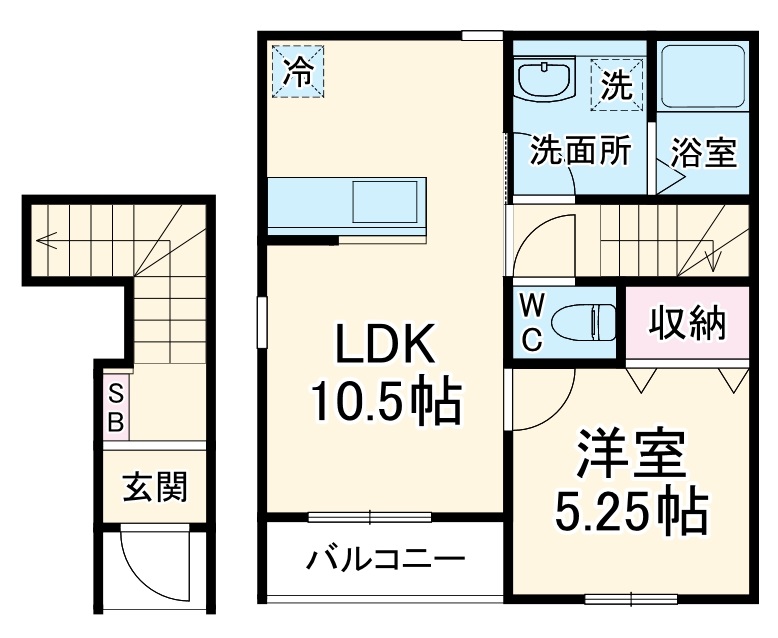 リーブルファイン愛宕駅Ⅲ 2号棟の間取り