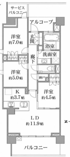 プラウド駒場の間取り