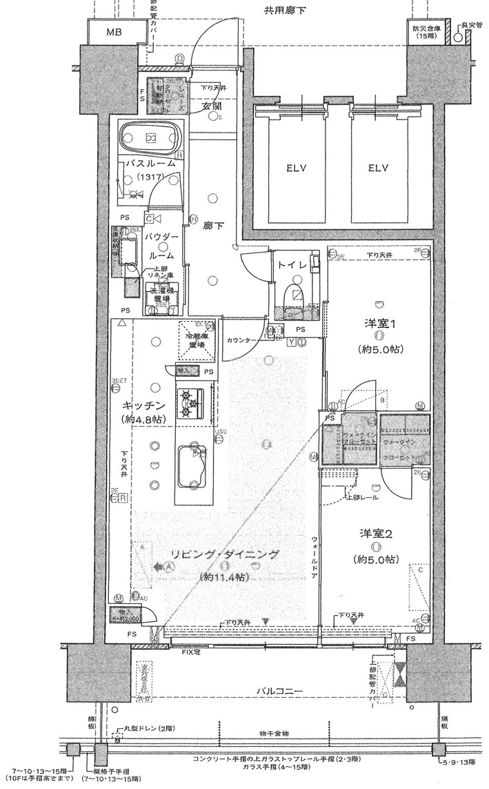 錦町の完工年月(2026年9月)築の賃貸マンションの間取り