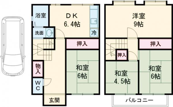 北福西テラスハウスの間取り