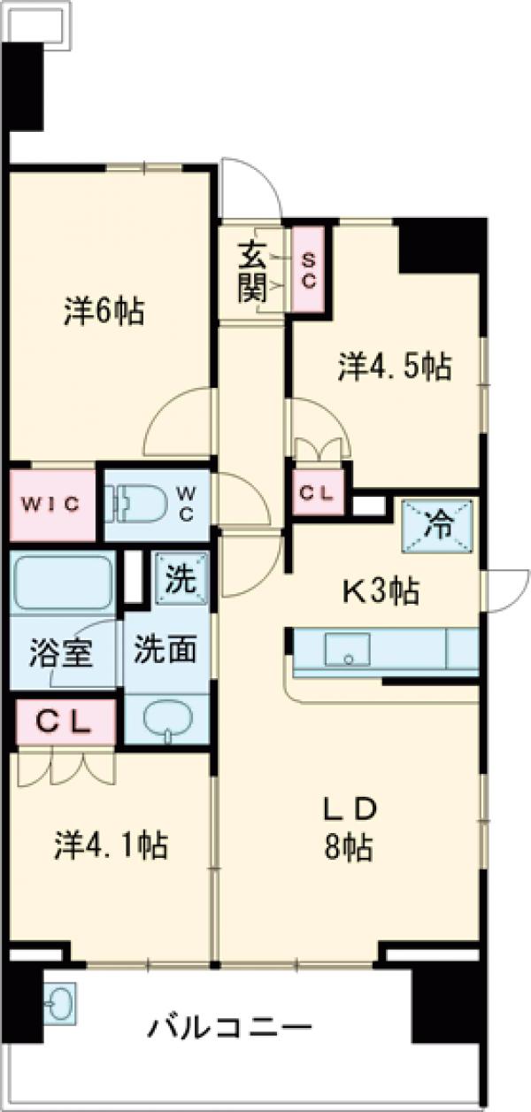 平井の完工年月(2018年9月)築の賃貸マンションの間取り