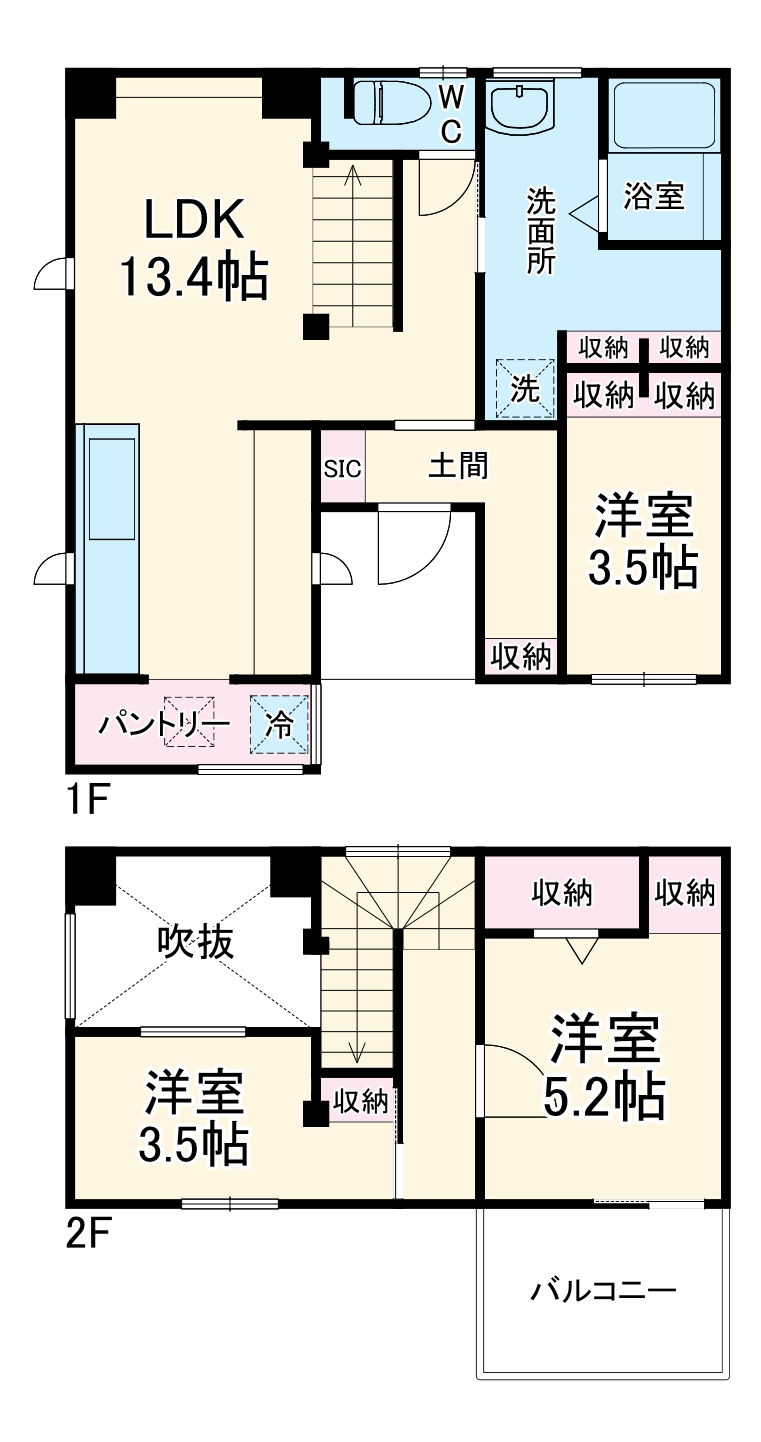 デザイナーズ一軒家 春日部の間取り