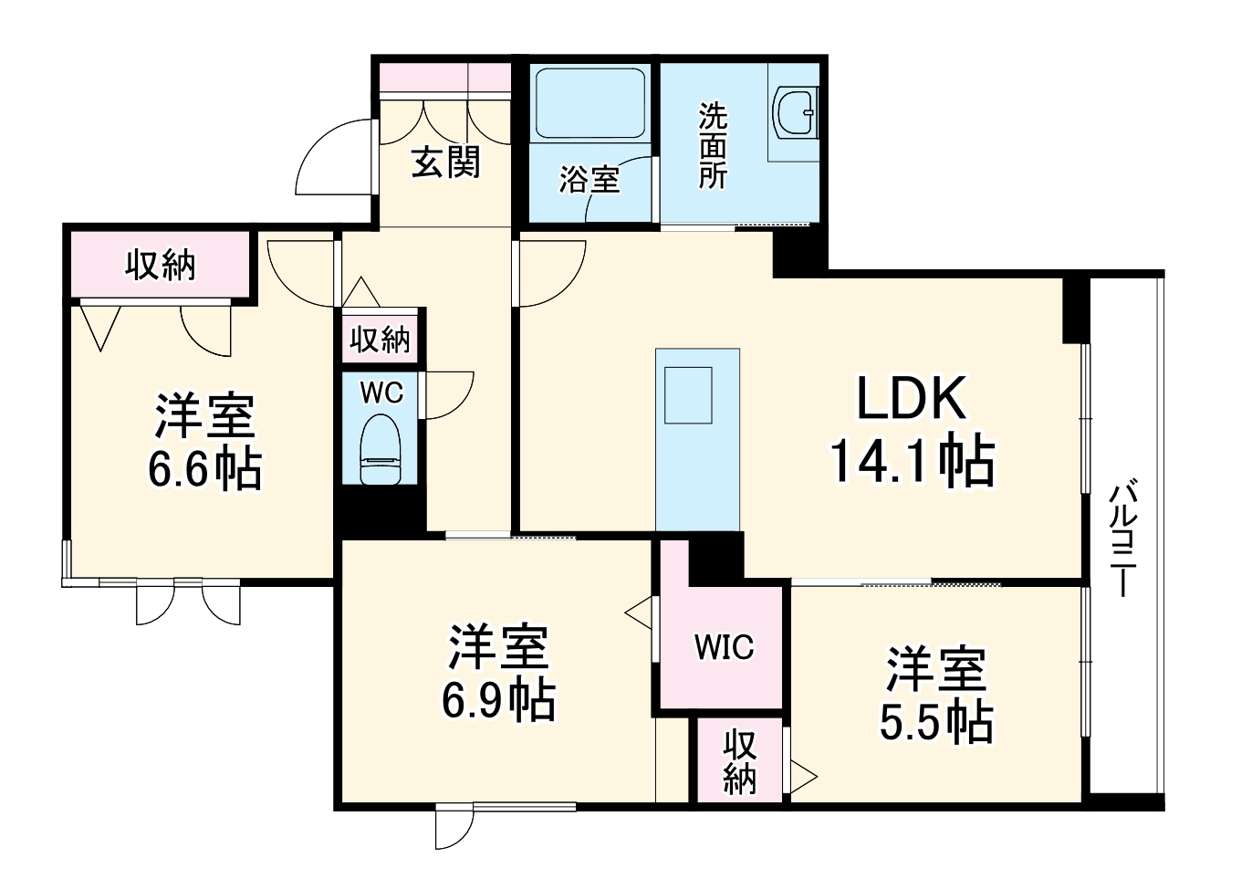 モンジュ広沢の間取り