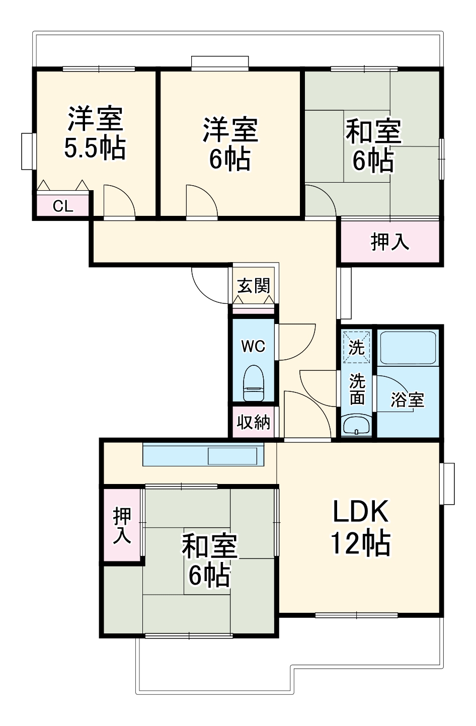 別所の完工年月(1990年3月)築の賃貸マンションの間取り