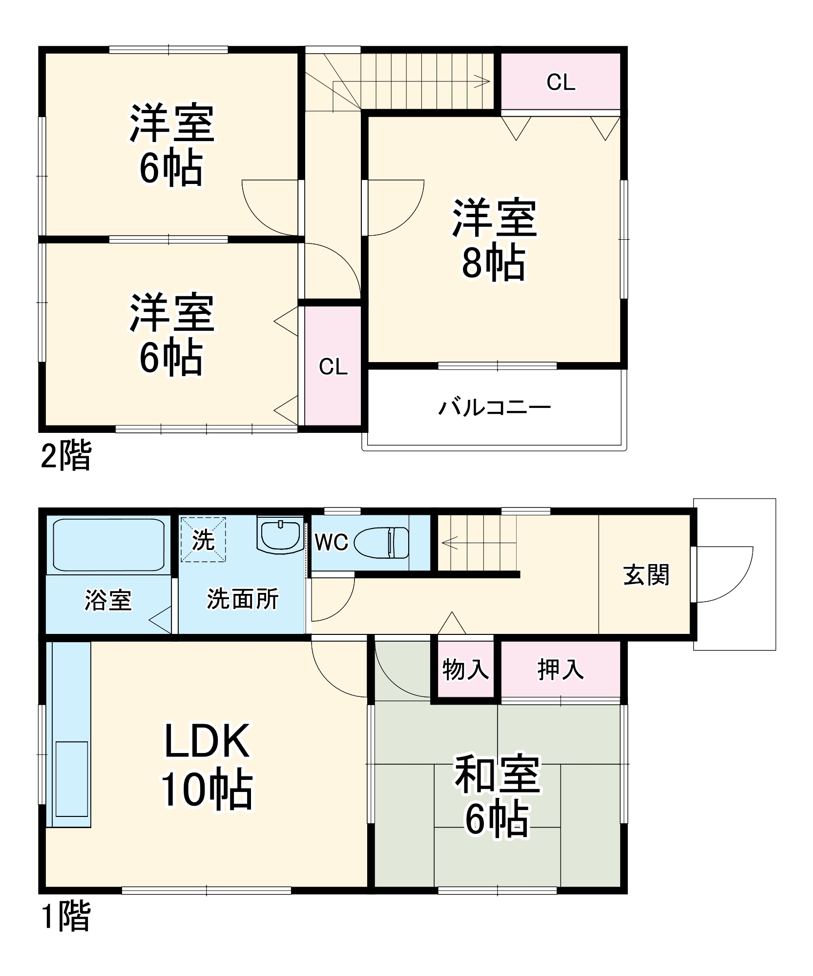 石浜西平地貸家の間取り