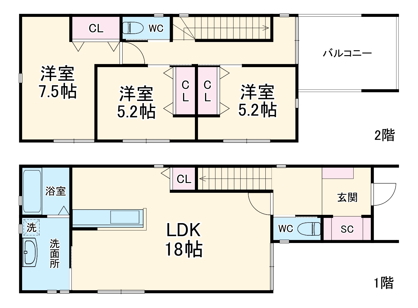 春岡通貸家の間取り